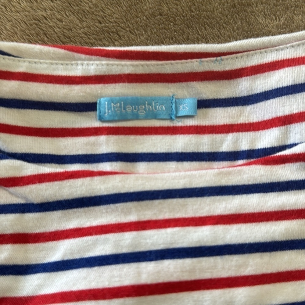 J.‎ McLaughlin Nicola Cotton Blend Striped Sleeveless Mini Dress - Picture 7 of 12